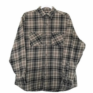 Casual Country Long Sleeve Button‎ Down Plaid Shirt Size Large